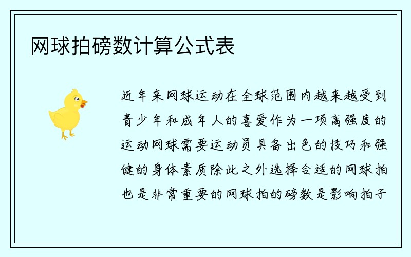 网球拍磅数计算公式表