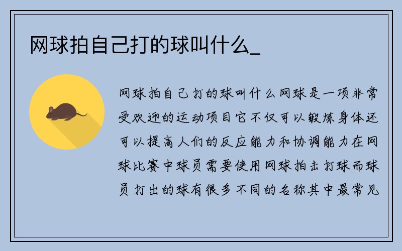 网球拍自己打的球叫什么_